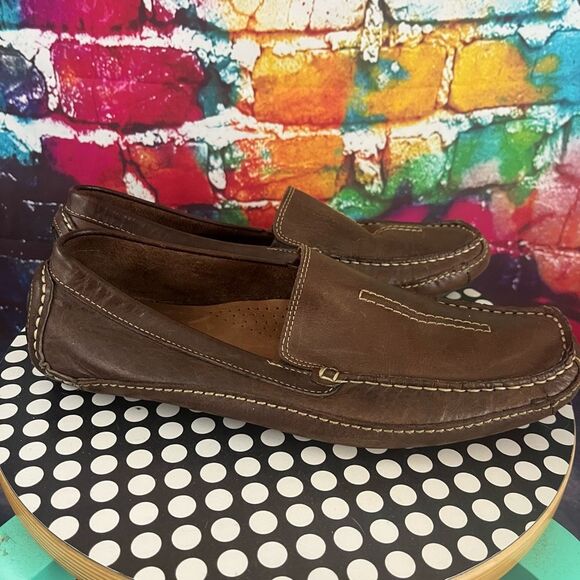 Clarks England Leather Driving Loafers Moccasin Mens 9.5 M Mansell Casual #87706 main image 5